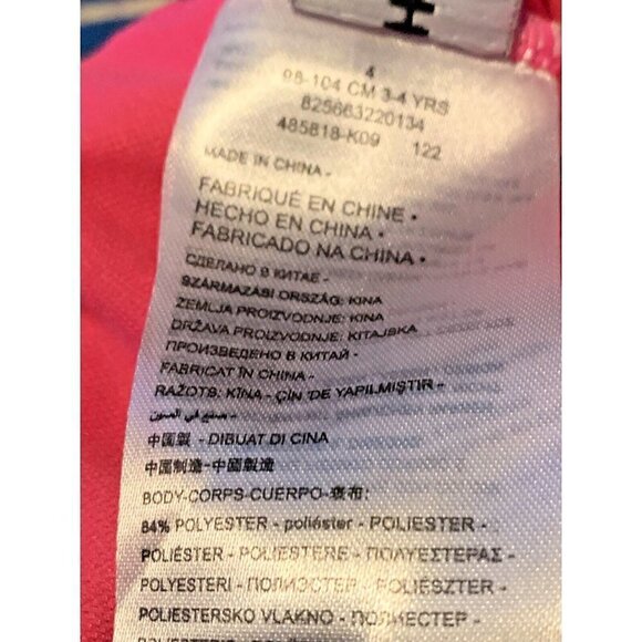 Hurley Girls UPF 50+ One Piece Quick Dry Swimsuit Youth Size 4 Pink Floral - Picture 10 of 11